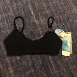 Never worn black ribbed Forever 21 bikini top